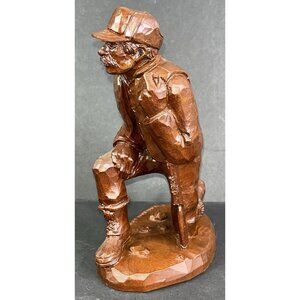 Vintage Hunter with Rifle Figurine Kneeling Outdoors Man Dad Gift Red Mill USA